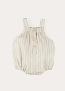 Dungarees & Rompers | Rompers | Pepa London Brompton Stripe Romper in Beige (3mths-2yrs)