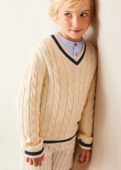 Shorts & Trousers | Pepa London Brompton Striped Shorts in Beige (4-10yrs)