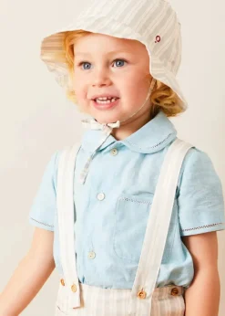 Shorts & Trousers | Bloomers, Shorts & Trousers | Pepa London Brompton Striped Shorts With Braces in Beige (12mths-4yrs)