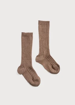 Socks | Socks & Tights | Pepa London Brown Ribbed Knee-High Socks (3mths-10yrs)