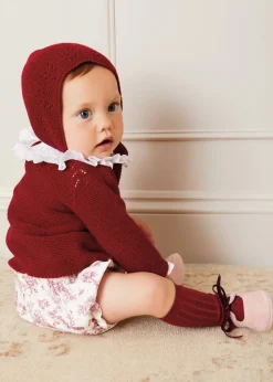 Socks | Socks & Tights | Pepa London Burgundy Ribbed Knee-High Socks (0mths-10yrs)