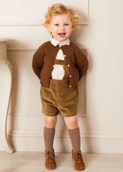 Knitwear & Cardigans | Knitwear & Cardigans | Pepa London Cable Cardigan in Brown (6mths-3yrs)