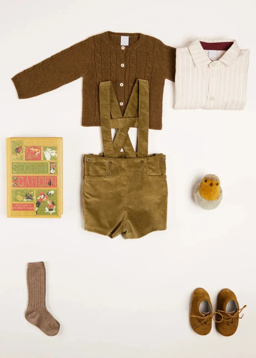 Knitwear & Cardigans | Knitwear & Cardigans | Pepa London Cable Cardigan in Brown (6mths-3yrs)