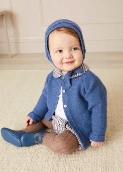 Knitwear & Cardigans | Knitwear & Cardigans | Pepa London Cable Detail Cardigan In French Blue (6mths-3yrs)