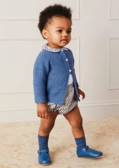 Knitwear & Cardigans | Knitwear & Cardigans | Pepa London Cable Detail Cardigan In French Blue (6mths-3yrs)