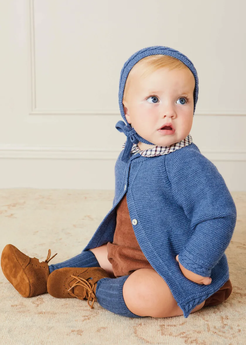 Knitwear & Cardigans | Knitwear & Cardigans | Pepa London Cable Detail Cardigan In French Blue (6mths-3yrs)