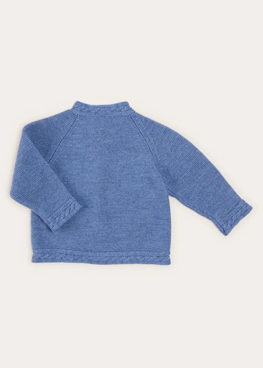 Knitwear & Cardigans | Knitwear & Cardigans | Pepa London Cable Detail Cardigan In French Blue (6mths-3yrs)