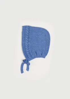 Bonnets & Booties | Bonnets & Booties | Pepa London Cable Detail Knitted Bonnet In Blue (S-L)