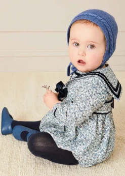 Bonnets & Booties | Bonnets & Booties | Pepa London Cable Detail Knitted Bonnet In Blue (S-L)