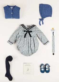Bonnets & Booties | Bonnets & Booties | Pepa London Cable Detail Knitted Bonnet In Blue (S-L)
