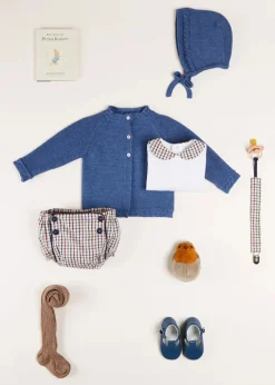 Bonnets & Booties | Bonnets & Booties | Pepa London Cable Detail Knitted Bonnet In Blue (S-L)
