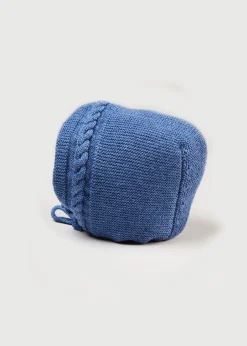 Bonnets & Booties | Bonnets & Booties | Pepa London Cable Detail Knitted Bonnet In Blue (S-L)