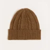 Hair Accessories | Hats | Pepa London Cable Detail Knitted Hat in Brown (S-L)