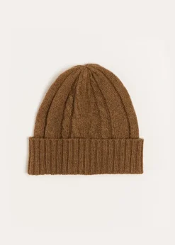 Hair Accessories | Hats | Pepa London Cable Detail Knitted Hat in Brown (S-L)
