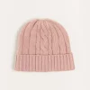 Hair Accessories | Hats | Pepa London Cable Detail Knitted Hat in Pink (S-L)