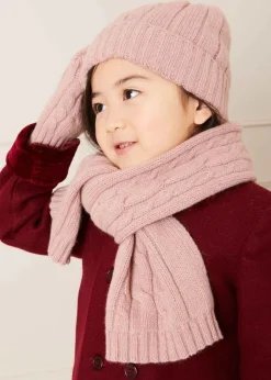 Hair Accessories | Hats | Pepa London Cable Detail Knitted Hat in Pink (S-L)
