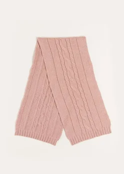 Hair Accessories | Knitted Accessories | Pepa London Cable Detail Knitted Scarf in Pink