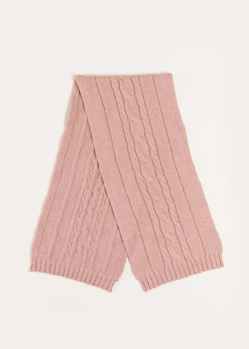 Hair Accessories | Knitted Accessories | Pepa London Cable Detail Knitted Scarf in Pink