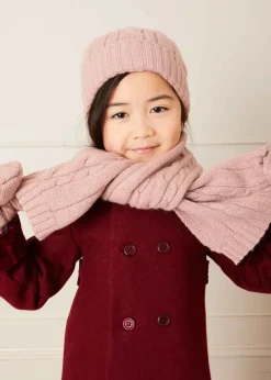 Hair Accessories | Knitted Accessories | Pepa London Cable Detail Knitted Scarf in Pink