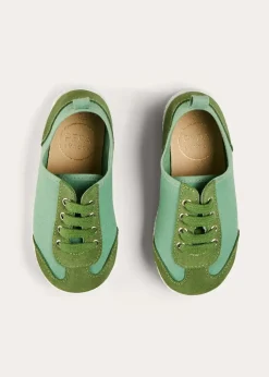 Plimsolls | Plimsolls | Pepa London Canvas Lace Up Plimsols in Green (23-35EU)