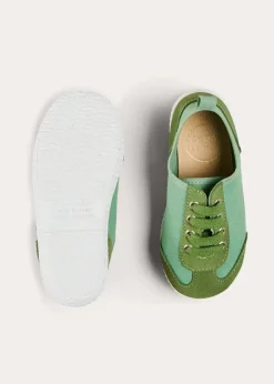 Plimsolls | Plimsolls | Pepa London Canvas Lace Up Plimsols in Green (23-35EU)