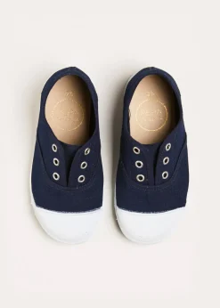 Plimsolls | Plimsolls | Pepa London Canvas Plimsolls in Navy (20-35EU)