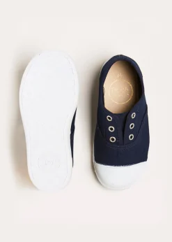 Plimsolls | Plimsolls | Pepa London Canvas Plimsolls in Navy (20-35EU)