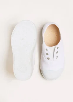 Plimsolls | Plimsolls | Pepa London Canvas Plimsolls in White (20-34EU)