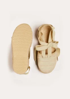 Sandals | Sandals | Pepa London Canvas Tie Detail Espadrilles in Beige (24-34EU)