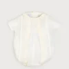 Dungarees & Rompers | Rompers | Pepa London Cap Sleeve Lace Detail Romper in Ivory (3mths-2yrs)