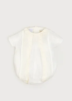 Dungarees & Rompers | Rompers | Pepa London Cap Sleeve Lace Detail Romper in Ivory (3mths-2yrs)