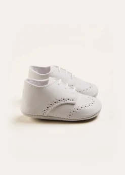 Pram Shoes | Pram Shoes | Pepa London Celebration Lace-up Pram Shoes in White (17-20EU)