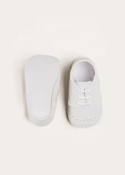 Pram Shoes | Pram Shoes | Pepa London Celebration Lace-up Pram Shoes in White (17-20EU)