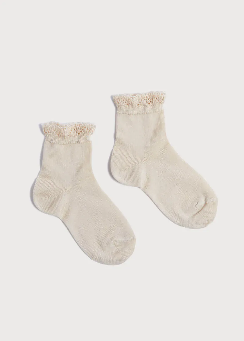 Socks & Tights | Socks & Tights | Pepa London Celebration Short Socks with ruffle - Sand (0mths-10yrs)