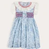 Dresses | Dresses | Pepa London Charlotte Floral Hand Smocked Sleeveless Dress in Blue (12mths-10yrs)
