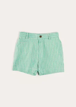 Shorts & Trousers | Pepa London Cheyne Striped Pocket Detail Shorts in Green (4-10yrs)