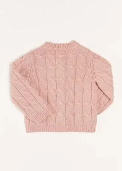 Knitwear & Cardigans | Knitwear & Cardigans | Pepa London Chunky Cable Detail Cardigan in Pink (6mths-10yrs)