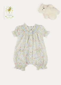 Lookbooks | Pepa London Clara Floral All-In-One Pyjamas in Green (9mths-2yrs) | White Teddy Bear (100% Alpaca Fur) | Flower Fairies of the Spring Book in White