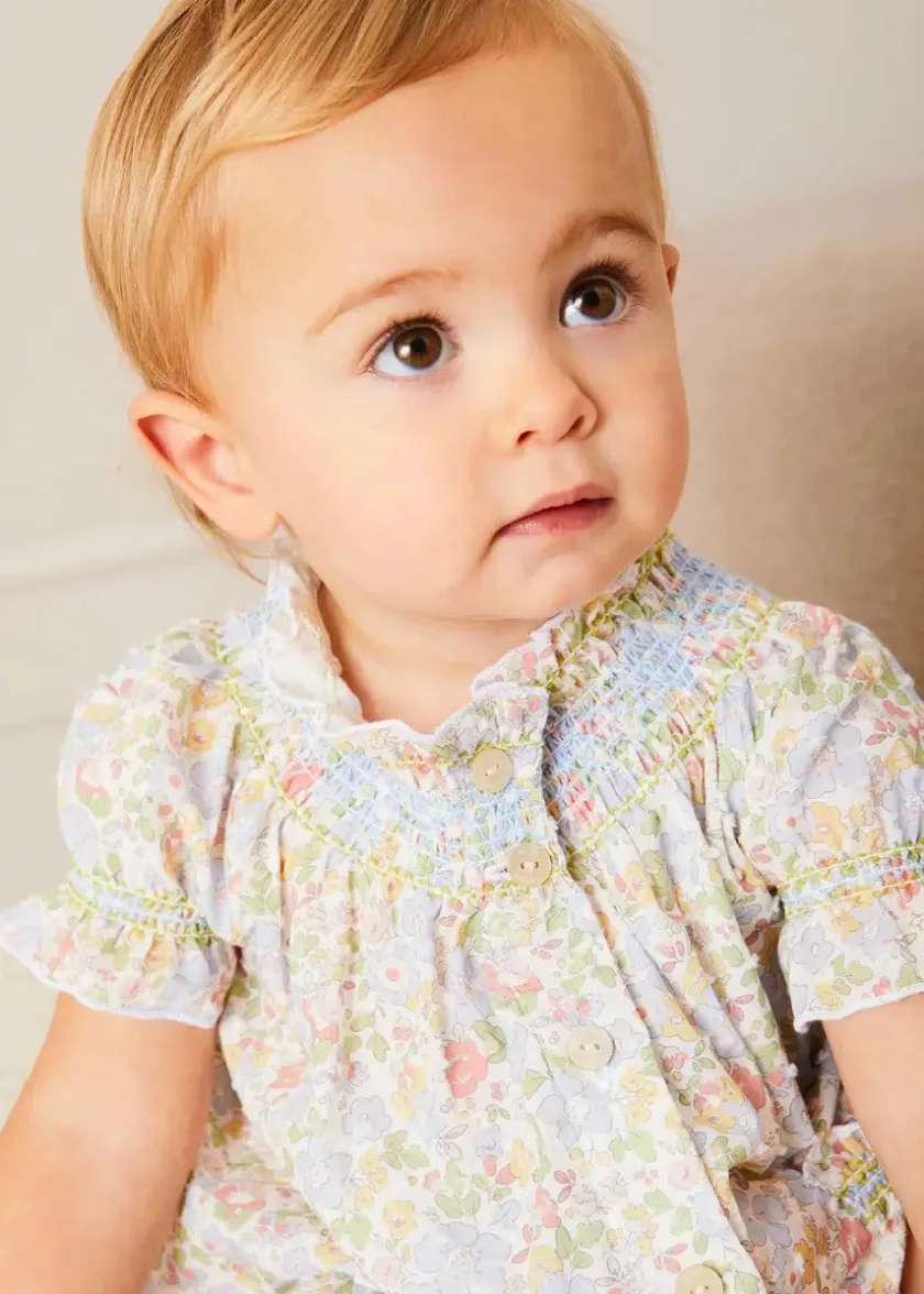 Lookbooks | Pepa London Clara Floral All-In-One Pyjamas in Green (9mths-2yrs) | White Teddy Bear (100% Alpaca Fur) | Flower Fairies of the Spring Book in White