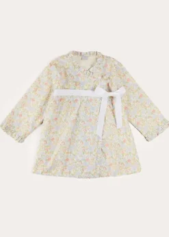 Nightwear | Nightwear | Pepa London Clara Floral Bow Detail Dressing Gown in Green (18mths-10yrs)
