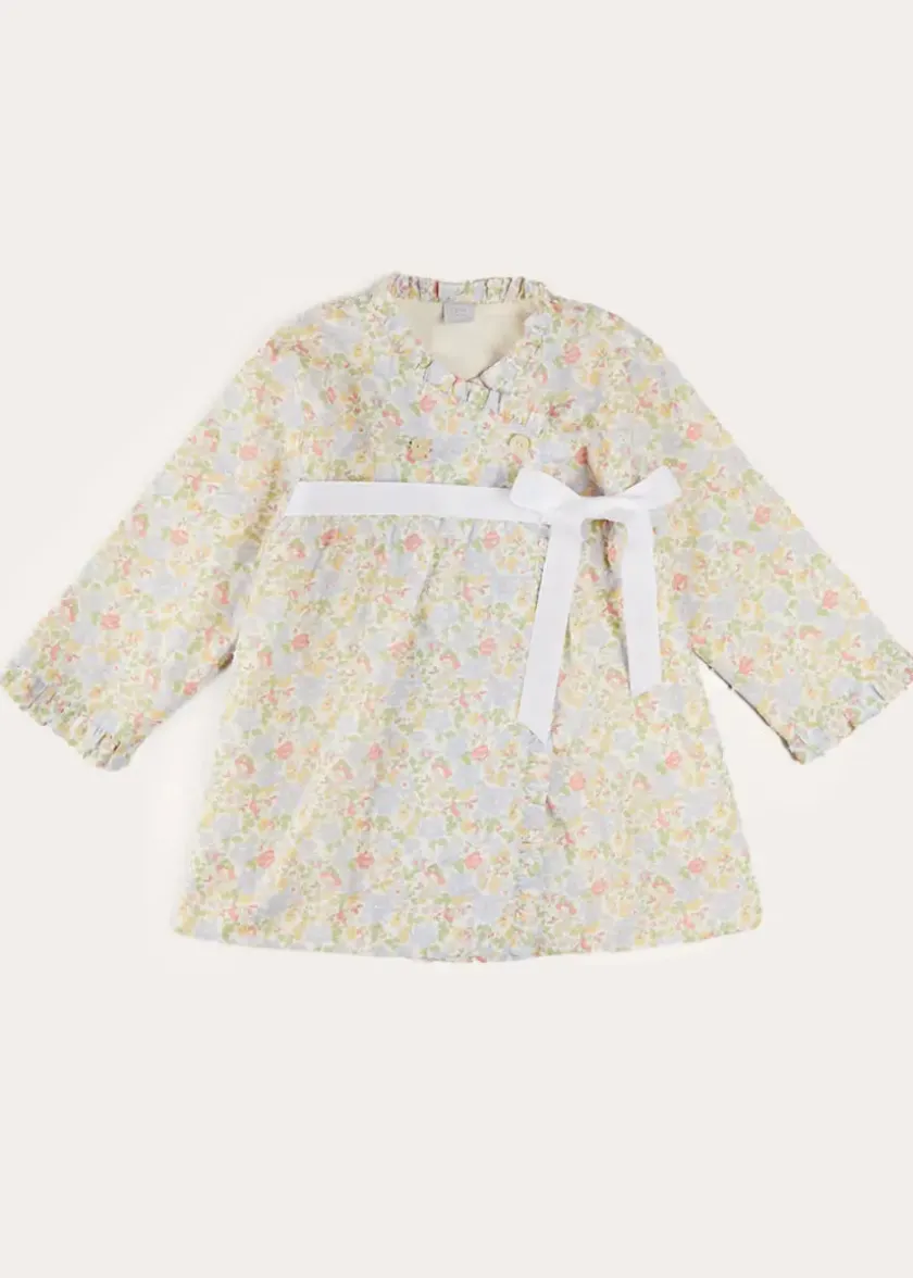 Nightwear | Nightwear | Pepa London Clara Floral Bow Detail Dressing Gown in Green (18mths-10yrs)