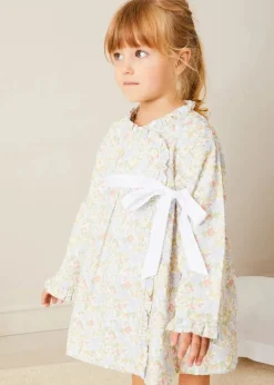 Nightwear | Nightwear | Pepa London Clara Floral Bow Detail Dressing Gown in Green (18mths-10yrs)