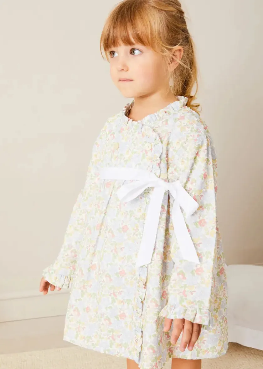 Nightwear | Nightwear | Pepa London Clara Floral Bow Detail Dressing Gown in Green (18mths-10yrs)