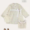 Lookbooks | Pepa London Clara Floral Frill Trim Night Dress in Green (18mths-10yrs) | Clara Floral Bow Detail Dressing Gown in Green (18mths-10yrs) | Linen Slippers With Contrast Piping in Cream (24-35EU) | Flower Fairies of the Summer Book in White | White Teddy Bear (100% Alpaca Fur)