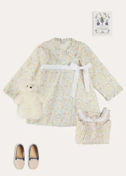 Lookbooks | Pepa London Clara Floral Frill Trim Night Dress in Green (18mths-10yrs) | Clara Floral Bow Detail Dressing Gown in Green (18mths-10yrs) | Linen Slippers With Contrast Piping in Cream (24-35EU) | Flower Fairies of the Summer Book in White | White Teddy Bear (100% Alpaca Fur)