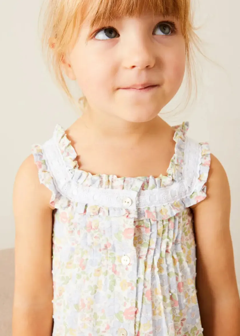 Nightwear | Nightwear | Pepa London Clara Floral Frill Trim Night Dress in Green (18mths-10yrs)