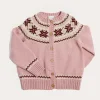 Knitwear & Cardigans | Knitwear & Cardigans | Pepa London Classic Fair Isle Cardigan With Rib Details in Pink (12mths-10yrs)