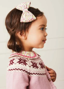 Knitwear & Cardigans | Knitwear & Cardigans | Pepa London Classic Fair Isle Cardigan With Rib Details in Pink (12mths-10yrs)