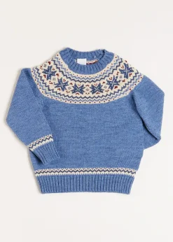 Knitwear & Cardigans | Knitwear & Cardigans | Pepa London Classic Fair Isle Jumper in Blue (18mths-10yrs)