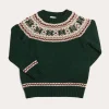 Knitwear & Cardigans | Knitwear & Cardigans | Pepa London Classic Fair Isle Merino Wool Jumper in Green (12mths-10yrs)